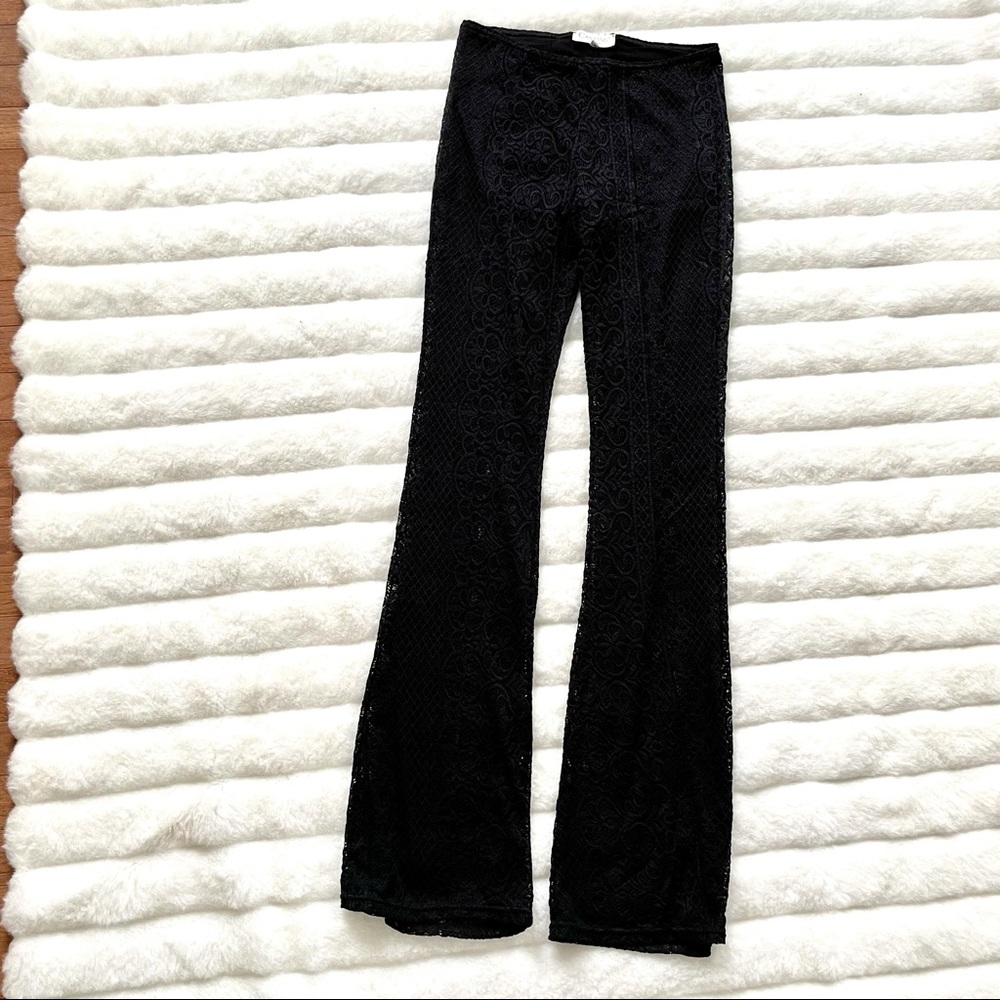 Black Lace Wide Leg Pants